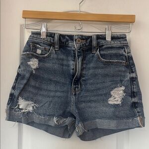 Hollister Blue Distressed Jean Shorts Casual